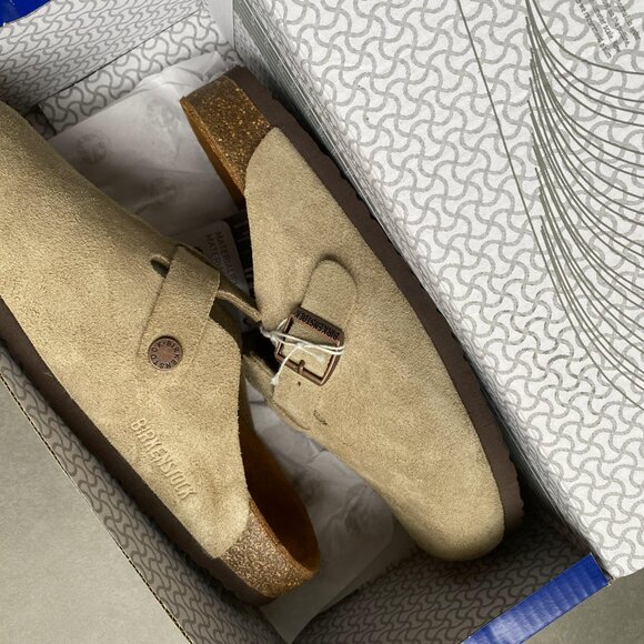 New Birkenstock Sandals Boston taupe suede mule clogs womens Slipper - Picture 6 of 8